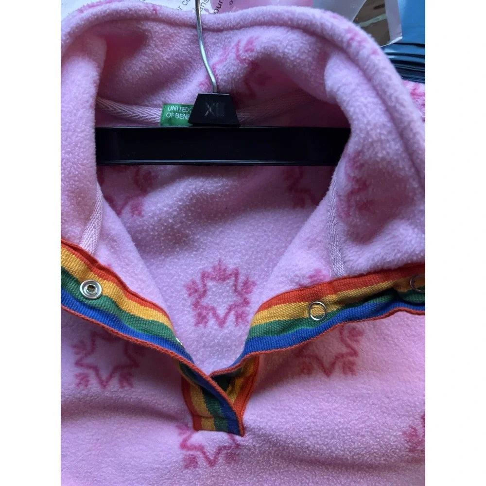 United colors of beneton  fleece pullover Pink Stars  Extra‎ Large